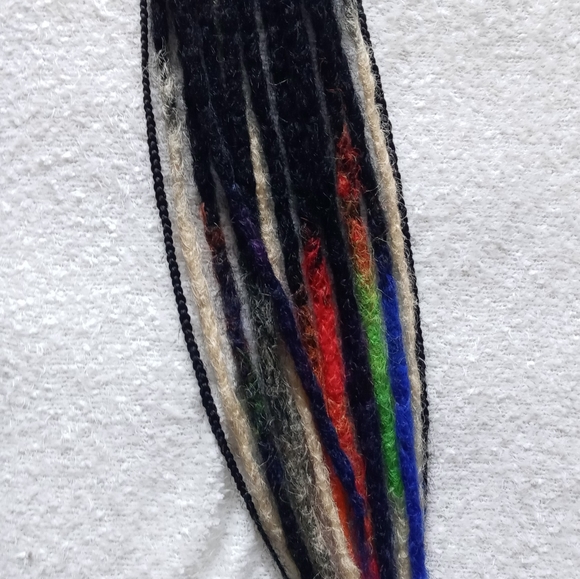 Black colorful rainbow ombre Loc extensions - Picture 3 of 10
